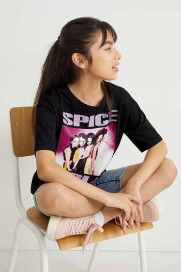 Bambine: - Spice Girls - maglia a maniche corte - nero