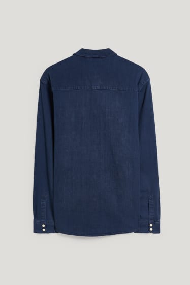 Home - Camisa texana - regular fit - Kent - texà blau fosc