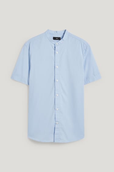 Herren - Hemd - Regular Fit - Stehkragen - hellblau