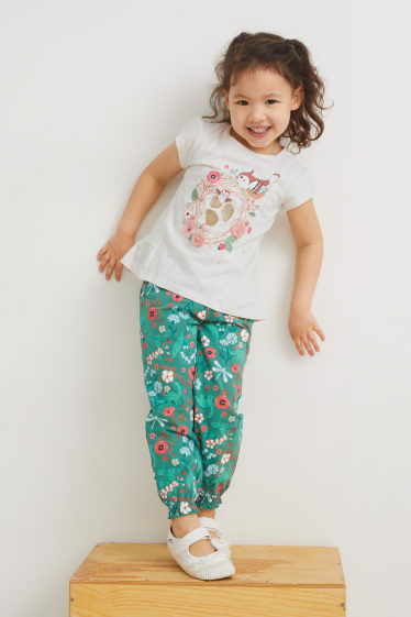 Niñas - Set - camiseta de manga corta y pantalón de punto - 2 piezas - blanco roto