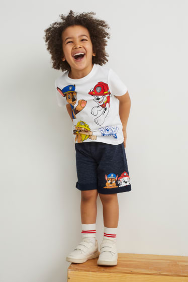 Toddler Boys - Patrula cățelușilor - set - tricou cu mânecă scurtă și pantaloni scurți trening - 2 piese - alb