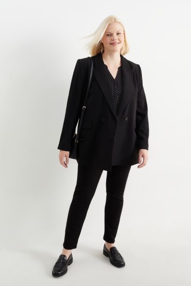 Femmes - Haut à manches longues - à pois - noir