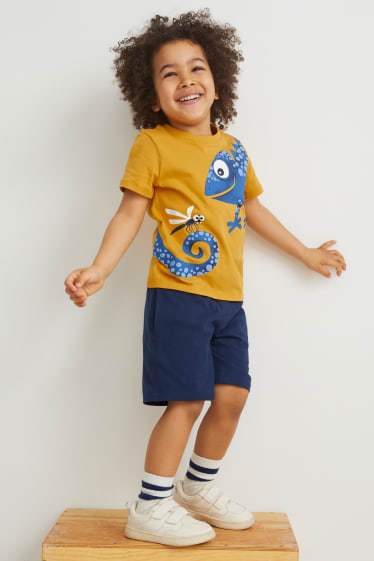 Nen petit - Conjunt - samarreta de màniga curta i pantalons curts scrunchie - groc