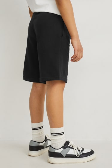 Băieți - Pantaloni scurți trening - negru