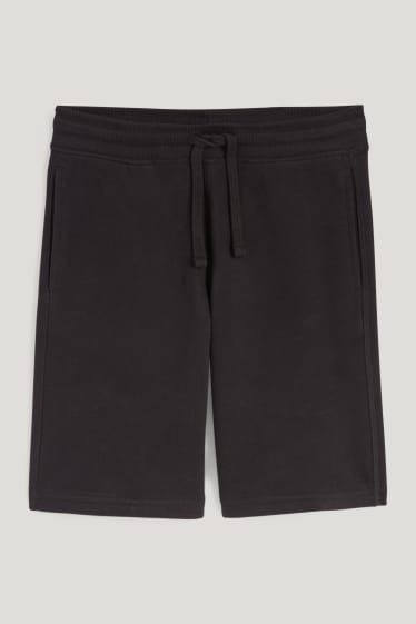 Băieți - Pantaloni scurți trening - negru