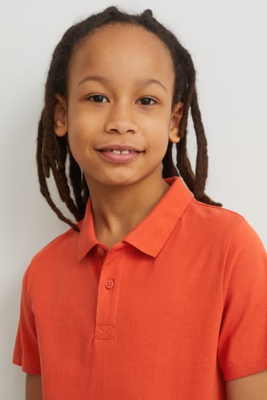 Reverskraag - Poloshirt - donker oranje