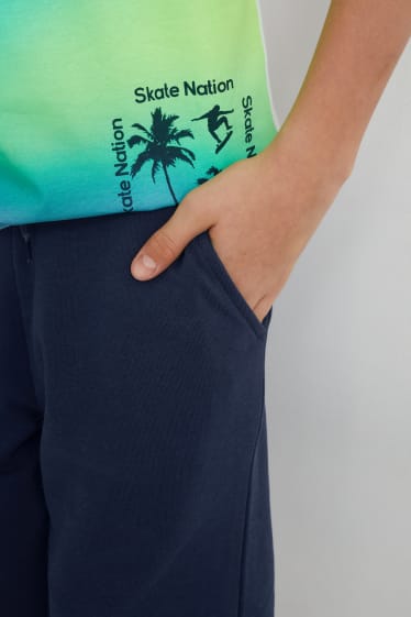 Garçons - Ensemble - T-shirt et short en molleton - 2 pièces - blanc