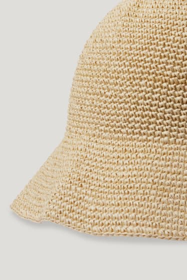 Damen - Strohhut - hellbeige