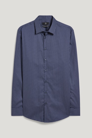 Hombre - Camisa de oficina - slim fit - kent - de planchado fácil - azul oscuro