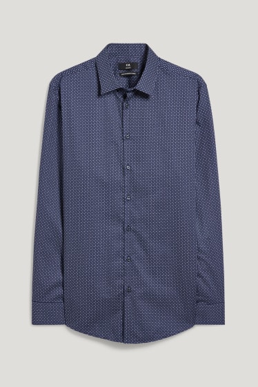Uomo - Camicia business - slim fit - colletto all’italiana - facile da stirare - blu scuro