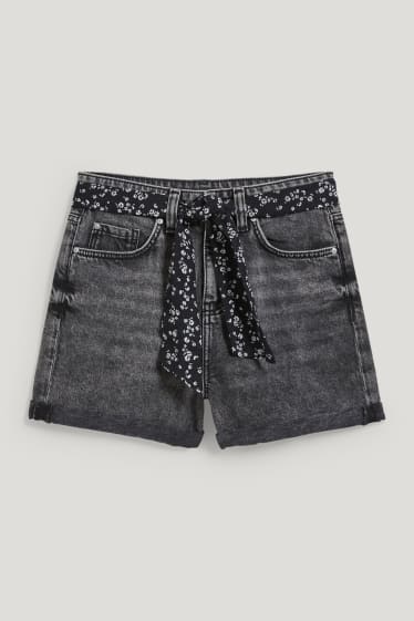 Filles - Short en jean - jean gris foncé