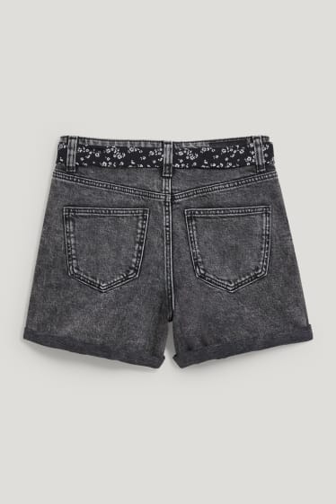 Filles - Short en jean - jean gris foncé
