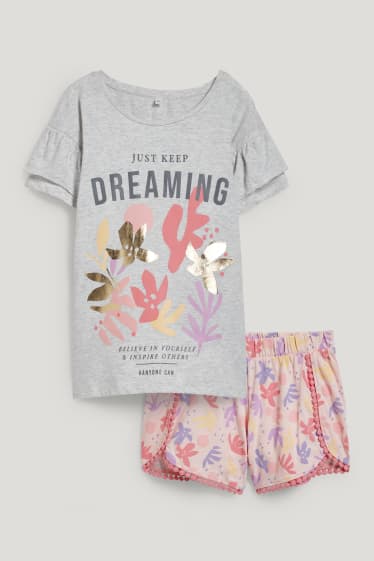 Kids Girls - Short pyjamas - 2 piece - light gray-melange