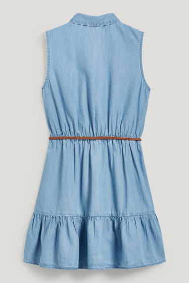 Bambine: - Vestito a blusa con cintura - azzurro
