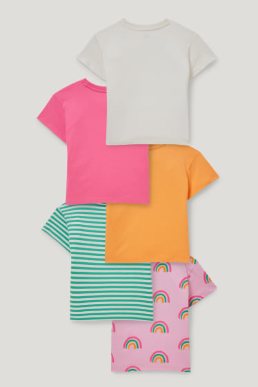 Batolata dívky - Multipack 5 ks - tričko s krátkým rukávem - růžová