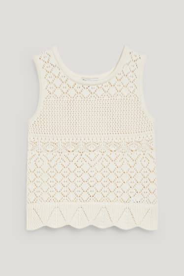 Kids Girls - Strick-Top - cremeweiß