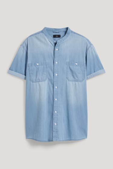 Clockhouse Boys - Denim shirt - regular fit - band collar - denim-light blue