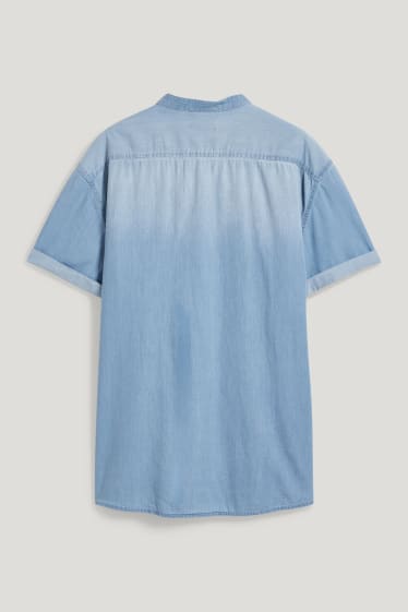 Clockhouse Boys - Camicia di jeans - regular fit - collo alla coreana - jeans azzurro