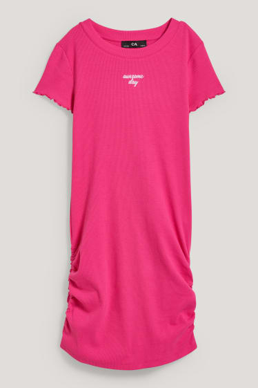 Kids Girls - T-shirt - dress - dark rose