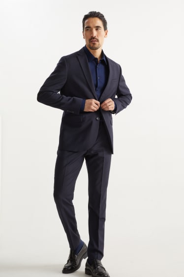 Herren - Businesshemd - Slim Fit - Kent - bügelleicht - dunkelblau