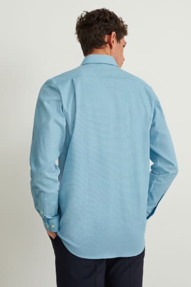 Hommes - Chemise de bureau - regular fit - col cutaway - facile à repasser - turquoise