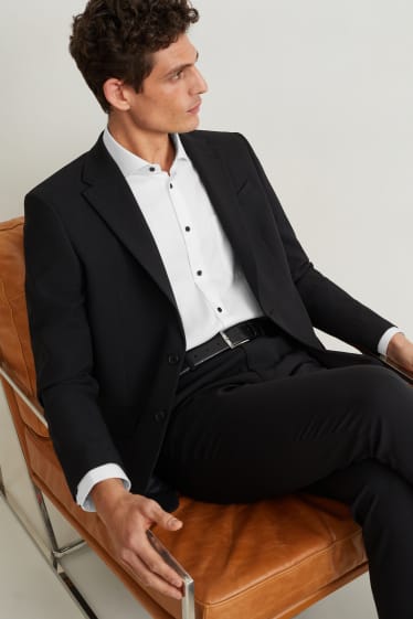 Herren - Businesshemd - Regular Fit - Cutaway - bügelleicht - cremeweiß