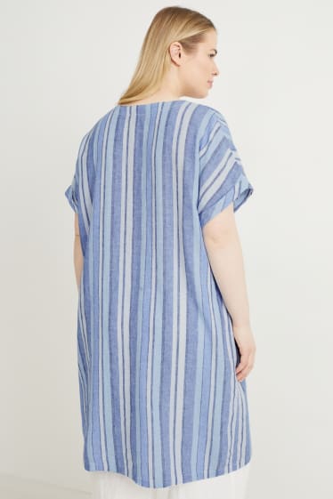Women - Tunic - striped - blue