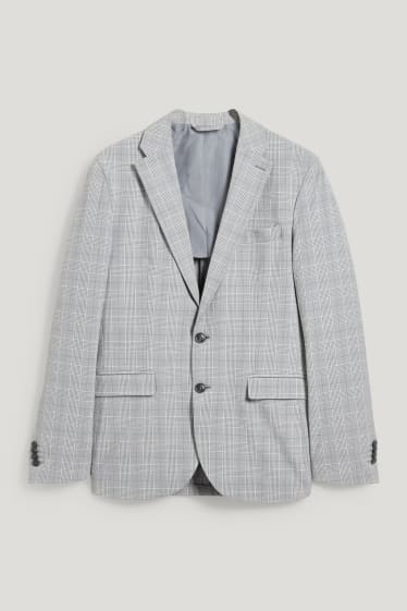 Uomo - Giacca coordinabile - slim fit - a quadretti - grigio
