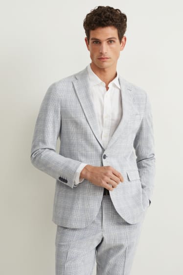 Uomo - Giacca coordinabile - slim fit - a quadretti - grigio