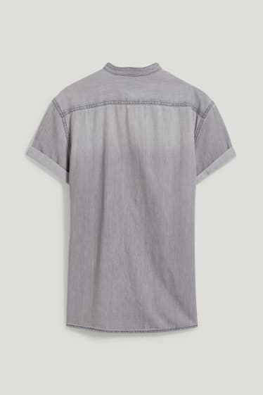 Clockhouse Boys - Camicia - regular fit - collo alla coreana - grigio melange