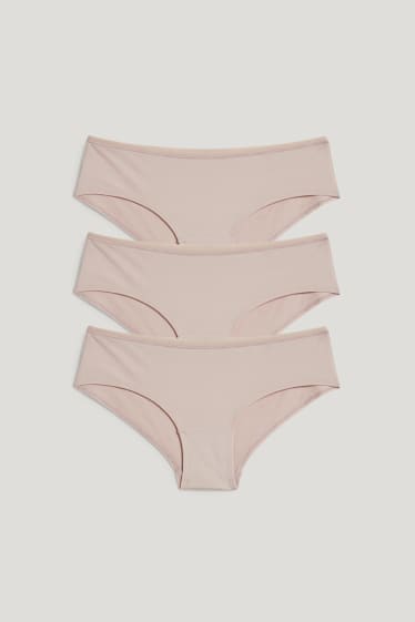 Dámské - Multipack 3 ks - kalhotky hipster - LYCRA® - světle béžová