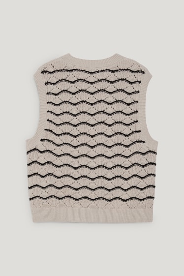 Femmes - Pull sans manches - contient des fibres de chanvre - beige