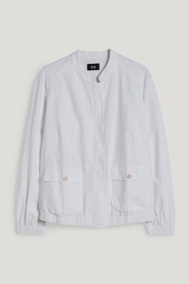Femmes - Blouson - lin mélangé - blanc