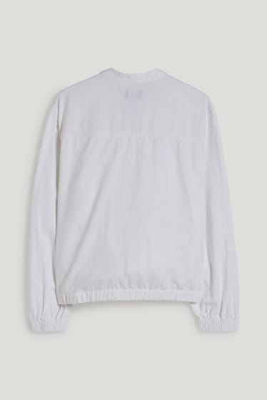 Femmes - Blouson - lin mélangé - blanc
