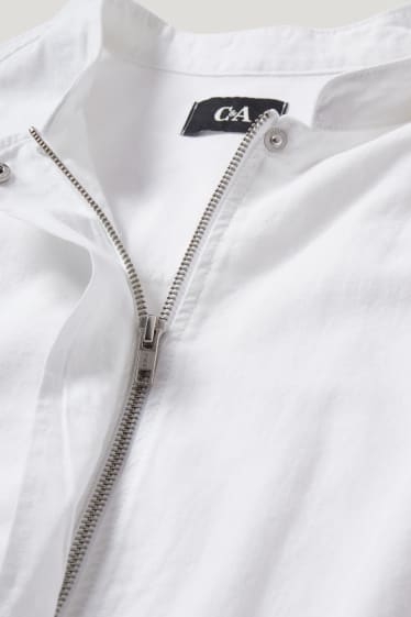 Femmes - Blouson - lin mélangé - blanc