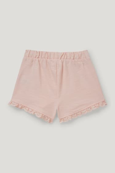 Miminka holky - Teplákové šortky pro miminka - růžová