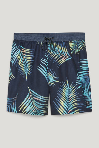 Men - Swim shorts - patterned - dark blue