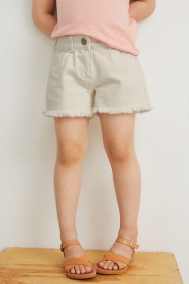 Filles - Short en jean - blanc crème