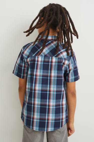 Chlapecké - Souprava - košile a tričko s krátkým rukávem - 2dílná - modrá