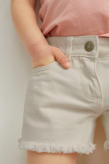 Filles - Short en jean - blanc crème