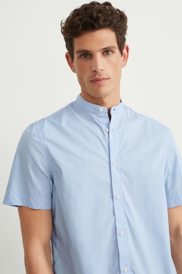 Herren - Hemd - Regular Fit - Stehkragen - hellblau