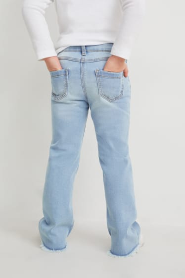 Filles - Jean à patte d'éph - jean bleu clair
