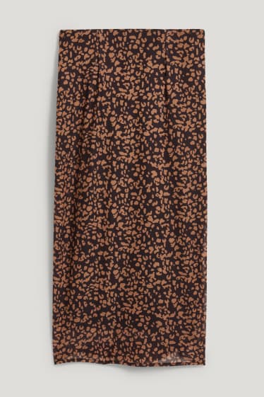 Dames - Rok met geknoopt detail in de stof - met patroon - zwart