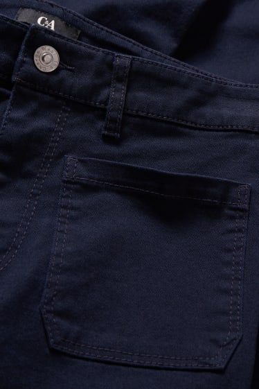 Femmes - Pantalon en toile - high-waist - flared - bleu foncé