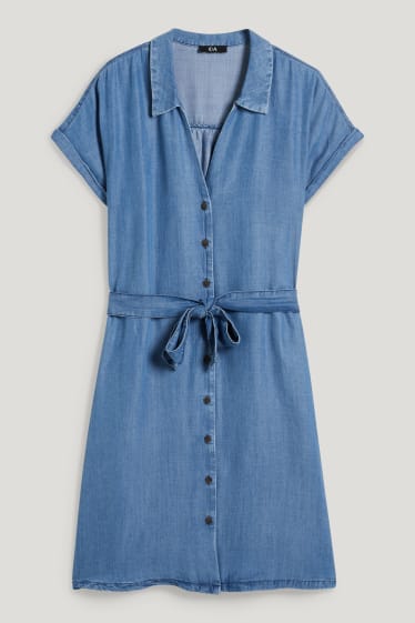 Dames - Blousejurk - jeansblauw
