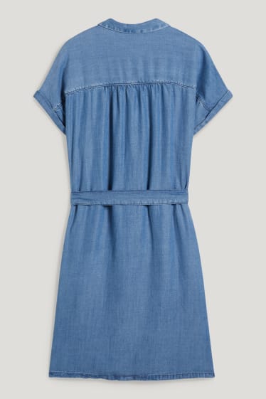 Dames - Blousejurk - jeansblauw