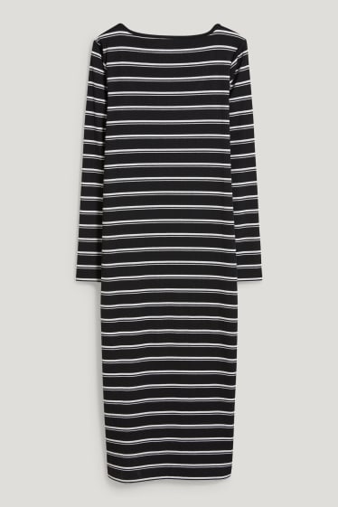 Women - Dress - striped - black