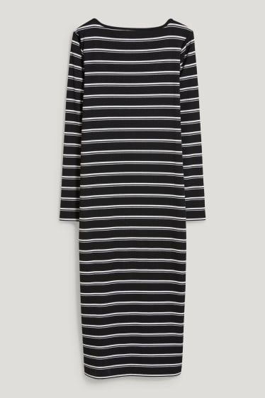 Femmes - Robe moulante - à rayures - noir