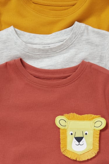 Toddler Boys - Multipack of 3 - short sleeve T-shirt - light gray-melange