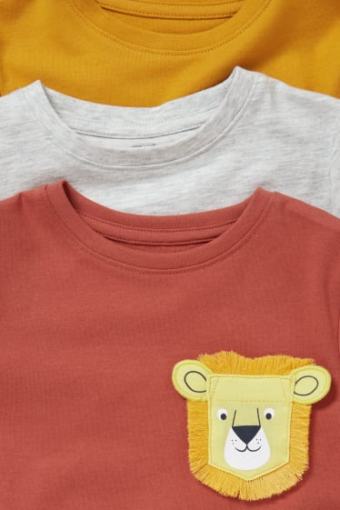 Garçons - Lot de 3 - T-shirts - gris clair chiné